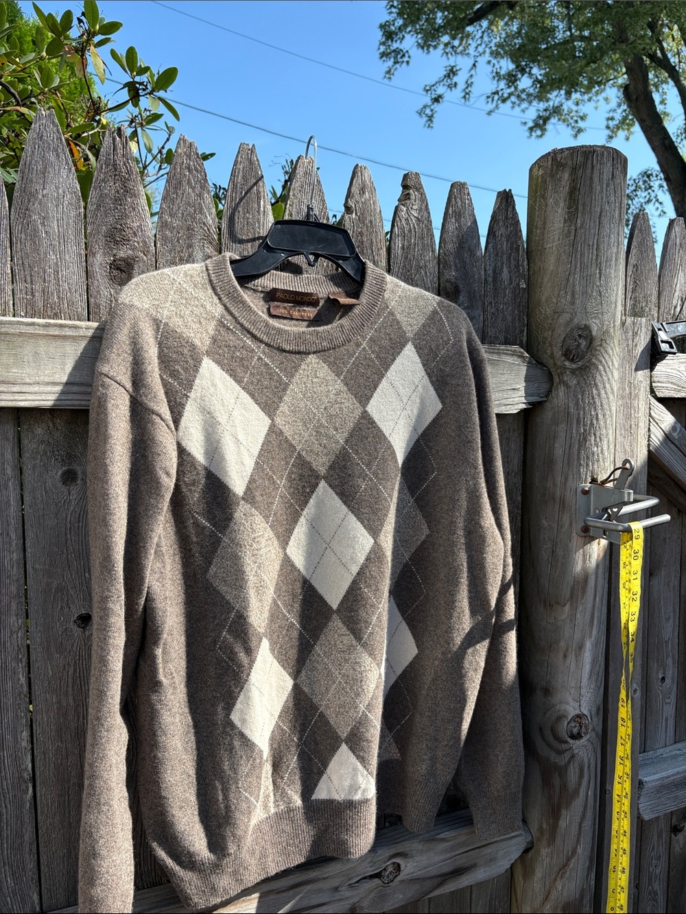 Paolo Mondo large soft cashmere argyle sweater!